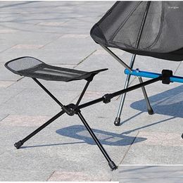 Camp Furniture High Quality Aluminium Alloy Light Folding Fishing Chair Outdoor Cam Leisure Picnic Beach Foot Rest Drop Delivery Sport Otqxs