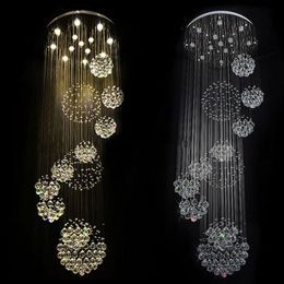 New Modern Lustre Crystal Ball Design Chandelier Large Lustres Cristal Lights D80*H300cm Guarantee 100% Room Decor Ceiling Lamp
