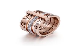 Luxurious Designer for Woman Ring Zirconia Engagement Titanium Steel Love Wedding Rings Silver Rose Gold Fashion jewelry Gifts Wom1291398