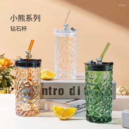 Wine Glasses Cartoon Glass Mug Straw Creative Cute Ice Office Cup Juice To Drinking