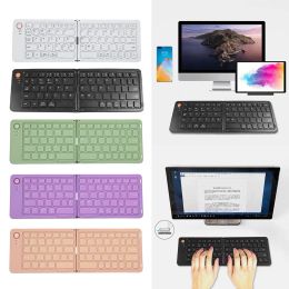 Keyboards Pocket Folding Keyboard Rechargeable BluetoothCompatible Ultra Slim Keyboard Silent Typing with Stand for iOS Android Windows