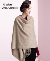 Top Quality 2019 Fashion Autumn Winter Pure 100 Cashmere Tassels Scarf for Women Men Shawl Foulard Hijab Scarves Echarpe pashmina8851175
