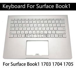 Keyboards Original Used Renovation Silver For Microsoft Surface Book1 1703 1704 1705 Laptop Keyboard US Backlight Topcase Tested Working