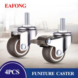 4pcs Stem Threaded Casters Office Chairs Wheels for Heavy Furniture Rotary Castor Wheel for Carts Trolley Baby Bed Cabinet Table