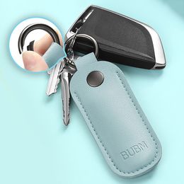 Leather U Disc Pouch Key Ring Holder USB Flash Drive Storage Bag Pendrive Protective Cover Memory Stick Case