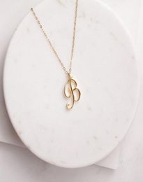 Mom love Cursive Name B English Alphabet gold silver Family friend Letters Sign Word Chain Necklaces Tiny Initial Letter pendant 2919085