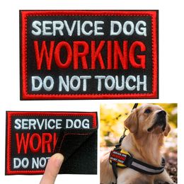 1PC Service Dog Embroidered Patch Hook and Loop Badge Working Do Not Touch Applique Pet Patch for Service Dogs Personalization