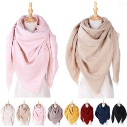Scarves Fashion Solid Color Warm Thermal Shawl Imitation Cashmere Triangle Scarf