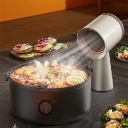 Combos Desktop Range Hoods with Atmosphere Light Humanised Design Household Portable Mobile Mini Hot Pot Barbecue Cooker Hood