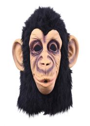 Funny Monkey Head Latex Mask Full Face Adult Mask Breathable Halloween Masquerade Fancy Dress Party Cosplay Looks Real9017420