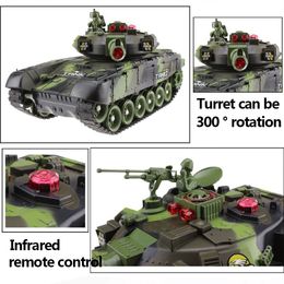 33cm Large RC Tank Crawler Launch Tracked Military Truck Model Remote Control War Battle Tanks for Boys Children Kids Gifts