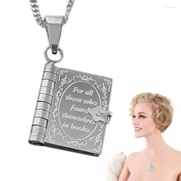 Decorative Figurines Book Pendant Necklace Non-fading For Women With Diary Design Envelope Locket Vintage Style Gift