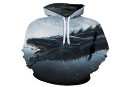 Spring Autumn Pullover Men Print Funny 3D dragon Long Sleeve Hooded Hoodies Sweatshirts Plus Size S6XL7839431