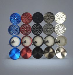 55mm 4 Piece Herb Grinder Metal CNC Teeth Smoking Space Case Black Silver Dark Grey Blue Red Tobacco Grinders for Water Pipes3921149