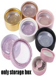 Round Eyelashes Case Lashes Storage Box Empty Reusable Lashes Packaging Box Trays Eye Lash Tray Clear Box5385955