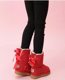 Designeruine Leather toddlers Snow Boots Solid Botas De nieve Winter Girls Footwear Toddler Girls Boots3933339