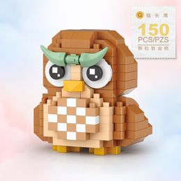 Kawaii Animal Model Mini Building Blocks Interesting Eagle Rabbit Cat Penguin Chick Hamster Brick 3D Assembled Toys For Kid Gift