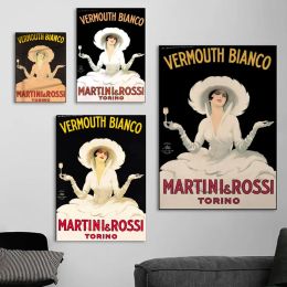 French Vermouth Bianco Martini Canvas Painting Wall Art Rossi Vintage Poster And Prints For Bar Living Room Modern Home Decor