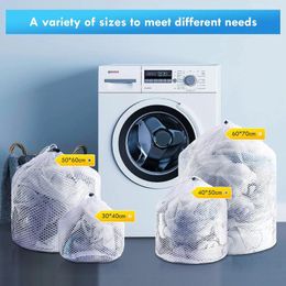 Laundry Bags Net Washing Machine With Cord Stopper Mesh Organiser Cover Clothes Protecting Home Accessories Tools