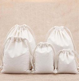 7x9 9x12 10x15 13x18 15x20cm cotton drawstring bag Small Muslin Bracelet Gifts Jewelry Packaging Bags Cute Drawstring Gift Bag P704413739