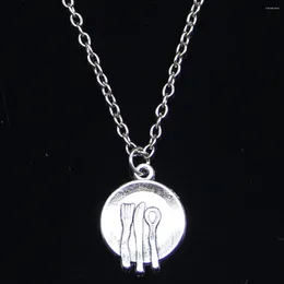 Chains 20pcs Fashion Necklace 20x15mm Kitchen Tableware Fork Spoon Pendants Short Long Women Men Colar Gift Jewellery Choker