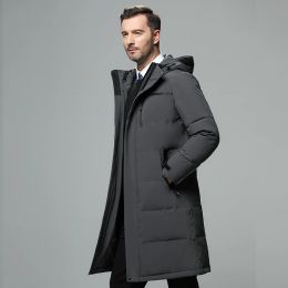 Waterproof Thick Winter Men Long White Duck Down Jacket Black Clothing Hooded Warm Coat Male Puffer Jacket Parka Large Size 5XL