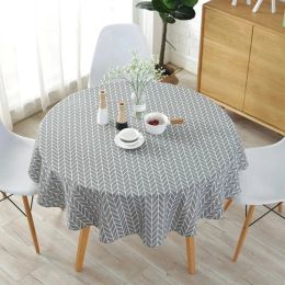 Diameter 120/150cm Scandinavian Style Tablecloth Round Tablecloths Circular Table Cloth Home Dining Table Decor 11 Colors