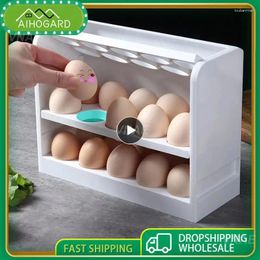 Storage Bottles Eggs Holder Organizer For Kitchen Large Capacity 30 Grids Egg Fresh-keeping Case Shelf Rotating Box