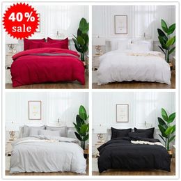Bedding Sets 3pcs Cotton Set Satin Strip Luxury Soft Bed Linens Duvet Cover And Pillowcases Comforter