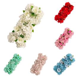 Decorative Flowers 50CM Artificial Flower Runner Rose Hydrangea Thicken Row Arrangement Wedding Arch Decor Scens Layout Wall