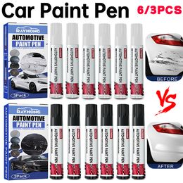 6/3PCS Car Scratch Remover Touch Up Paint Pen for Cars Paint Pencil Black/White Tire Marker Car Scratch Repair Maintenance Tool