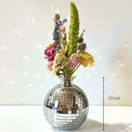 Disco Ball Vase Colourful Flower Bouquet Houseplant Indoor Planter Flower Pots Housewarming Gift Table Centrepiece Wedding Decor