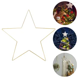 Decorative Flowers Star Wire Wreath Metal Ring Craft Hoops Frame Macrame Making Rings Christmas Ornaments For Xmas