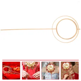 Frames Bamboo Long-handled Double-circle Fan Ancient Wedding Fans Craft Class Material DIY Wooden Bride