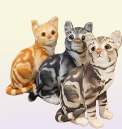 1836cm INS Like Real Prone Cat Dog Plush Doll Stuffed Pure Colours Grey White Yellow Kitten Toy Little Pets Animal Kids Gift 220416362047