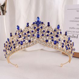 KMVEXO Baroque Vintage Crowns And Tiaras Peach Crystal Bridal Women Tiara Crown Pageant Prom Diadem Wedding Hair Accessories