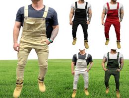 Men's Jeans Big Pocket Camouflage Printed Denim Bib Overalls Jumpsuits Army Green Working Clothing Coveralls Fashion Casual1693187