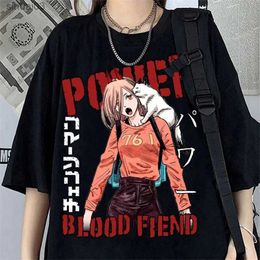 Women's T-Shirt Japanese Anime Chainsaw Man Graphic Print T Shirt Men Women Fashion Casual Crew Neck Short Sleeve Plus Size Unisex T ShirtL2403