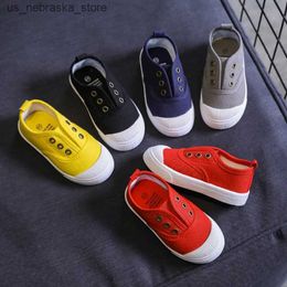 Sneakers Childrens Canvas Shoes 2024 Seasonal Edition Soft and Breathable Simple Korean Style Casual for Boys Girls Fashion Q240412