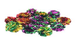 6pcs lot Diameter 5cm Mylar Crinkle Ball Cat Toys Interactive Colourful Ring Paper Pet Toy For Cats Kitten1301o9935761