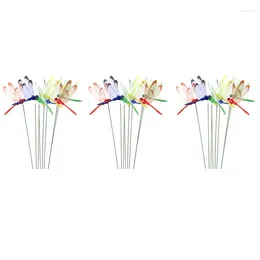 Decorative Figurines 36Pcs Artificial Dragonfly Butterflies Garden Decoration Outdoor Simulation Stakes Yard Plant Lawn Decor Stick