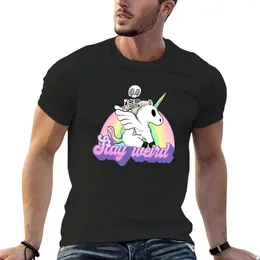 Men's Polos Stay Weird T-Shirt Short Sleeve Tee Vintage T Shirt Plus Size Shirts Mens Funny