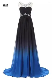 Party Dresses Elegant A-line Prom 2024 Chiffon Beading Long Gradient Formal Evening Dress Gown Vestidos De Gala BM19