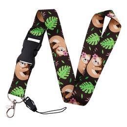 A2800 Sloth Bee Panda Animals Lanyard Keychain ID Card Pass Gym Mobile Phone USB Badge Key Ring Holder Neck Strap Accessories