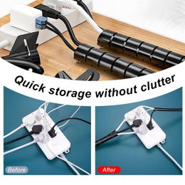 8/10/16mm Flexible Spiral Cable Wire Protector Cable Organizer Computer Cord Protective Tube Clip Organizer Management Tools