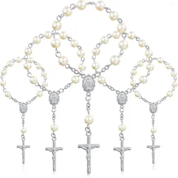 Decorative Plates 30Pcs Baptism Rosary Beads Finger Rosaries Faux For Favors Communion