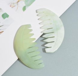 Nature Jade Comb Massage Spa Head Therapy Treatment On Gua Sha Board Scalp Massager Hair Brushes7941398