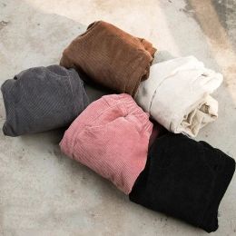 Solid Colour Elastic Waist Baggy Warm Pantalones Basic Thick Snow Wear Harem Pant Winter Plus Velvet Casual Corduroy Women Pants