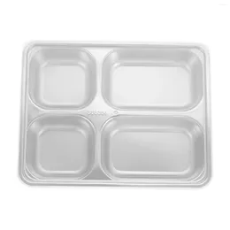 Disposable Dinnerware Partition Plate Snack Child Kids Plastic Plates Divided Stainless Steel Lunch Tray