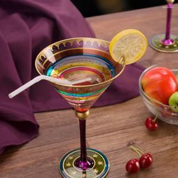 Wine Glasses Europe Lead-Free Colored Drawing Goblet Big Champagne Flute Cocktail Funny Cup Bar Party Drinkware Gift Home Decor